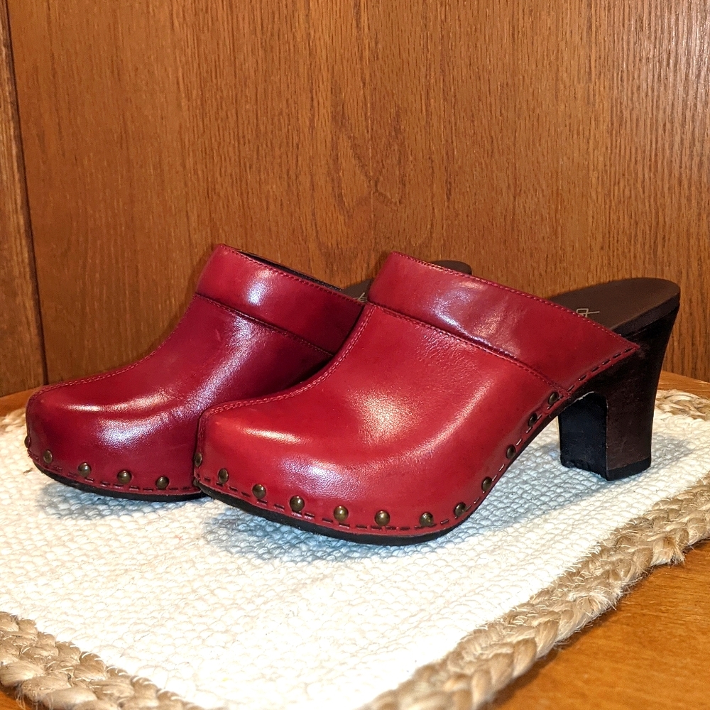 Dansko Rae Red Studded Clogs size 37